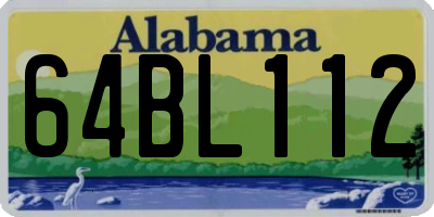 AL license plate 64BL112