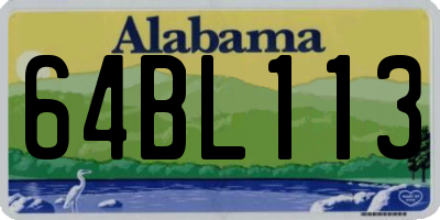 AL license plate 64BL113