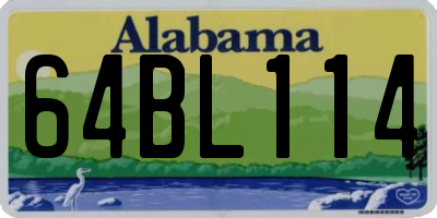 AL license plate 64BL114