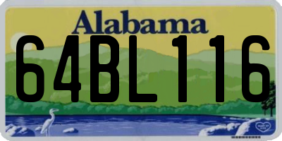 AL license plate 64BL116