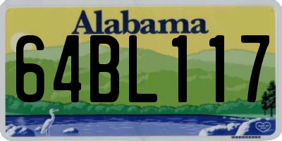AL license plate 64BL117