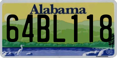 AL license plate 64BL118