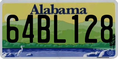 AL license plate 64BL128