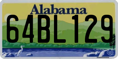 AL license plate 64BL129