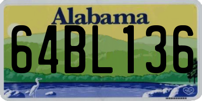 AL license plate 64BL136
