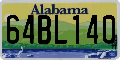AL license plate 64BL140