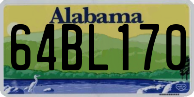 AL license plate 64BL170