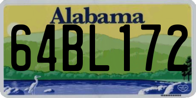 AL license plate 64BL172