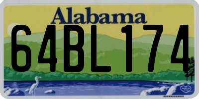AL license plate 64BL174