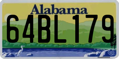 AL license plate 64BL179