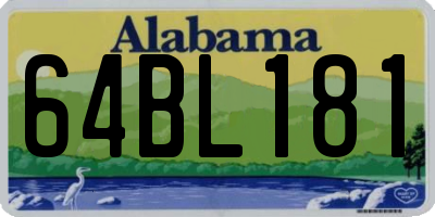 AL license plate 64BL181