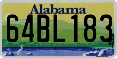 AL license plate 64BL183