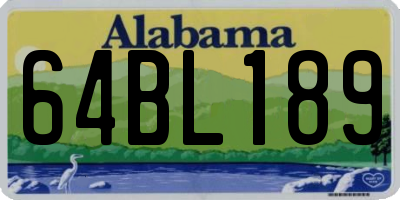 AL license plate 64BL189