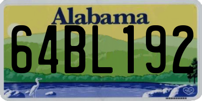 AL license plate 64BL192