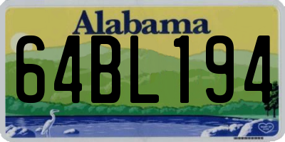 AL license plate 64BL194