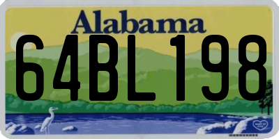 AL license plate 64BL198