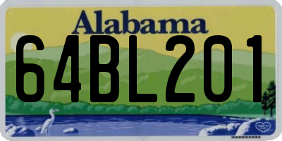 AL license plate 64BL201