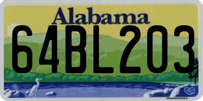 AL license plate 64BL203