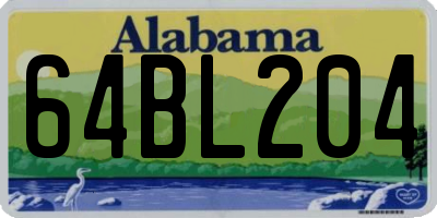 AL license plate 64BL204