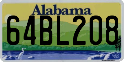 AL license plate 64BL208