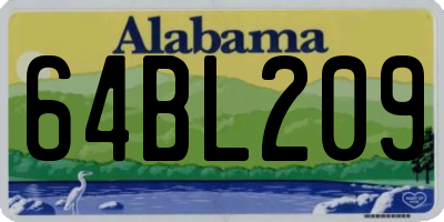 AL license plate 64BL209