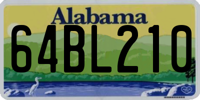 AL license plate 64BL210