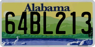 AL license plate 64BL213