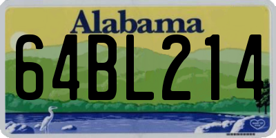 AL license plate 64BL214