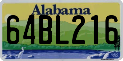 AL license plate 64BL216