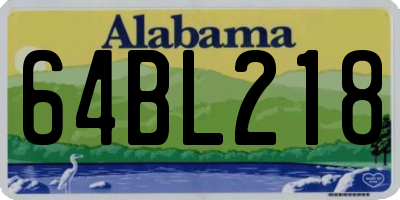 AL license plate 64BL218