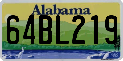 AL license plate 64BL219
