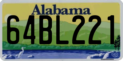 AL license plate 64BL221