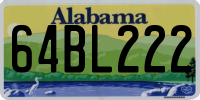 AL license plate 64BL222