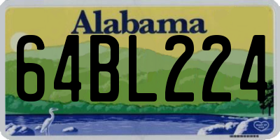AL license plate 64BL224