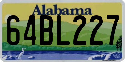 AL license plate 64BL227