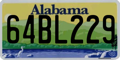 AL license plate 64BL229