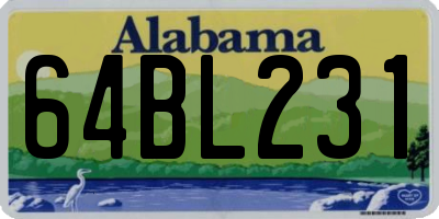 AL license plate 64BL231