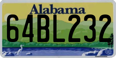 AL license plate 64BL232