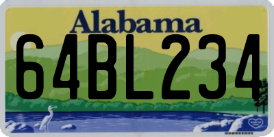 AL license plate 64BL234
