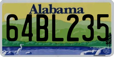 AL license plate 64BL235
