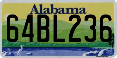 AL license plate 64BL236