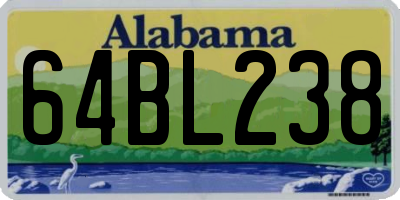AL license plate 64BL238