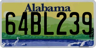 AL license plate 64BL239