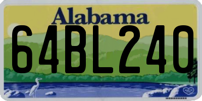 AL license plate 64BL240