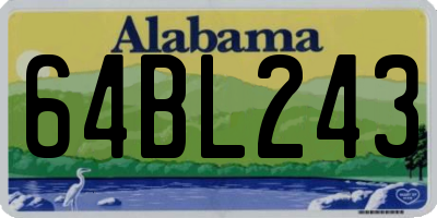 AL license plate 64BL243