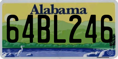 AL license plate 64BL246