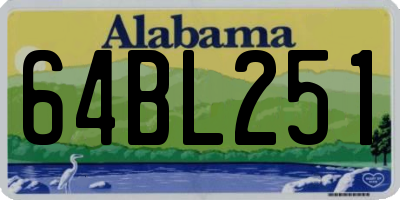 AL license plate 64BL251