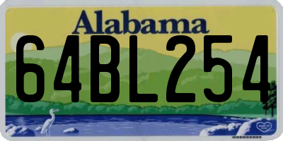 AL license plate 64BL254