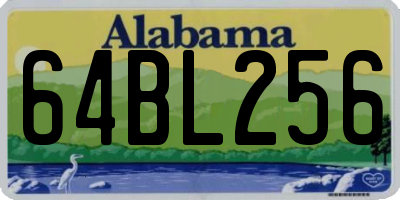 AL license plate 64BL256