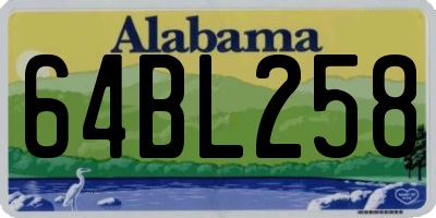 AL license plate 64BL258